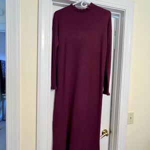 LOFT Rich Burgundy Long Sleeve Dress